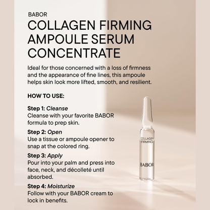 BABOR Collagen Firming Ampoule Concentrate, Collagen Skincare Capsule, Anti Aging Serum, Increase Elasticity, Firming and Lifting 7 Day Treatment
