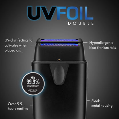 UVFOIL UV-Disinfecting Metal Double-Foil Shavers for men