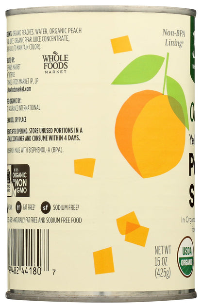 365 by Whole Foods Market, Organic Yellow Cling Peach Slices, 15 Ounce