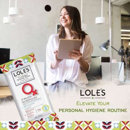 Lole's Flushable Feminine Wipes, Flushable Wipes for Women, Down There Wipes for Women, Sensitive Skin, Maintains Your Vaginal pH Balance, Gently Cleanses Ultra Soft Biodegradable 4x42 168 Count