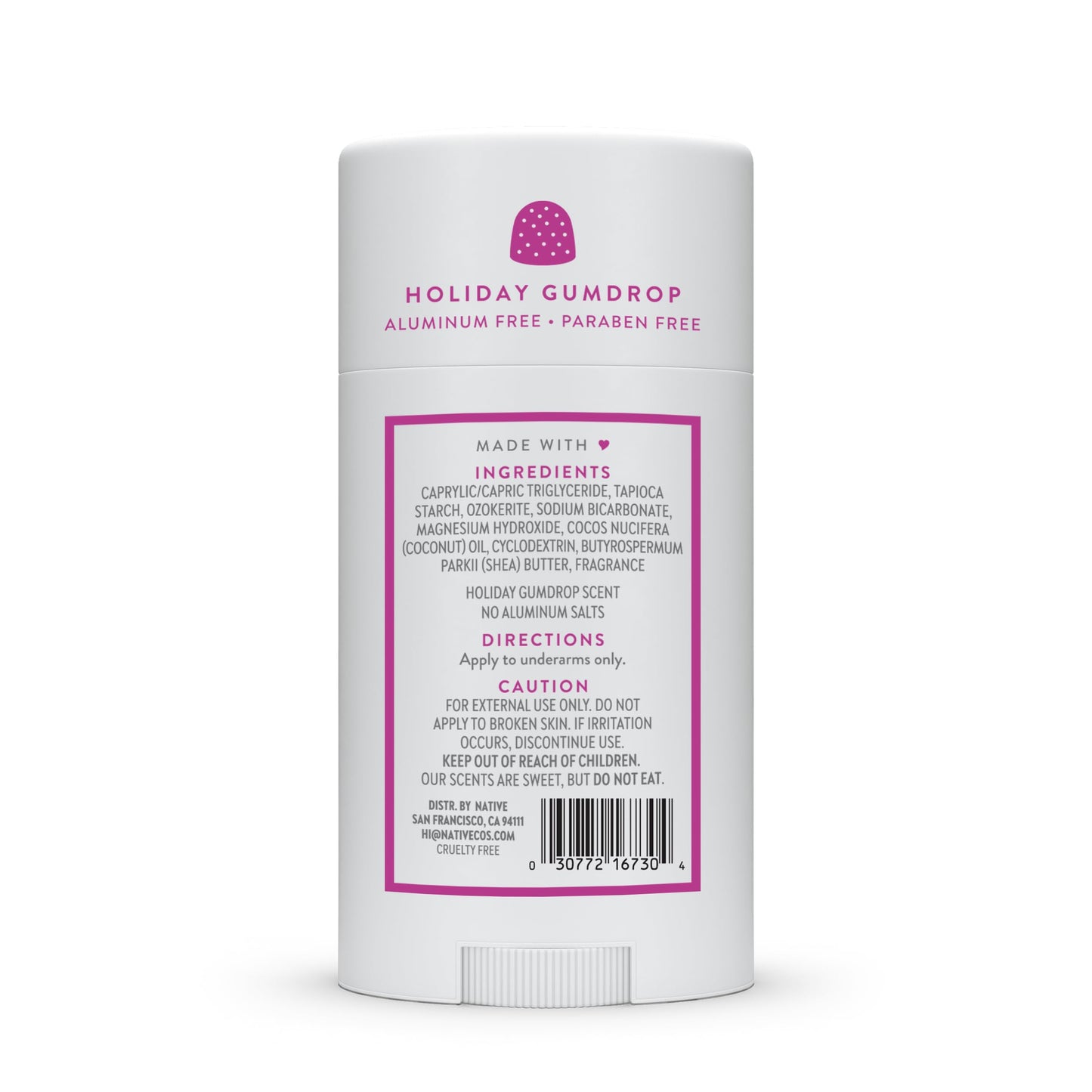 Native Deodorant, Holiday Edition, Holiday Gumdrop Scent, Contains Naturally Derived Ingredients, 72 Hour Odor Control | Deodorant for Women and Men, Aluminum Free with Baking Soda