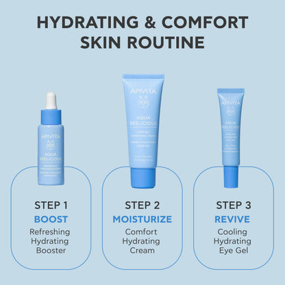 Apivita Aqua Beelicious Comfort Hydrating Cream | Hydrates & Nourishes with Honey, Ceramides & Flowers, 40 mL / 1.35 oz