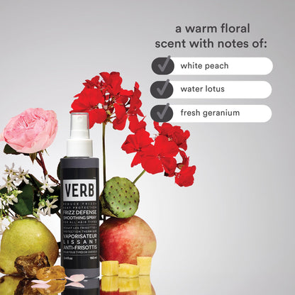 VERB Frizz Defense Smoothing Spray – Anti-Frizz Shield + Heat Protection for Sleek Blowouts – No Parabens, Gluten, or Harmful Sulfates – All Hair Types