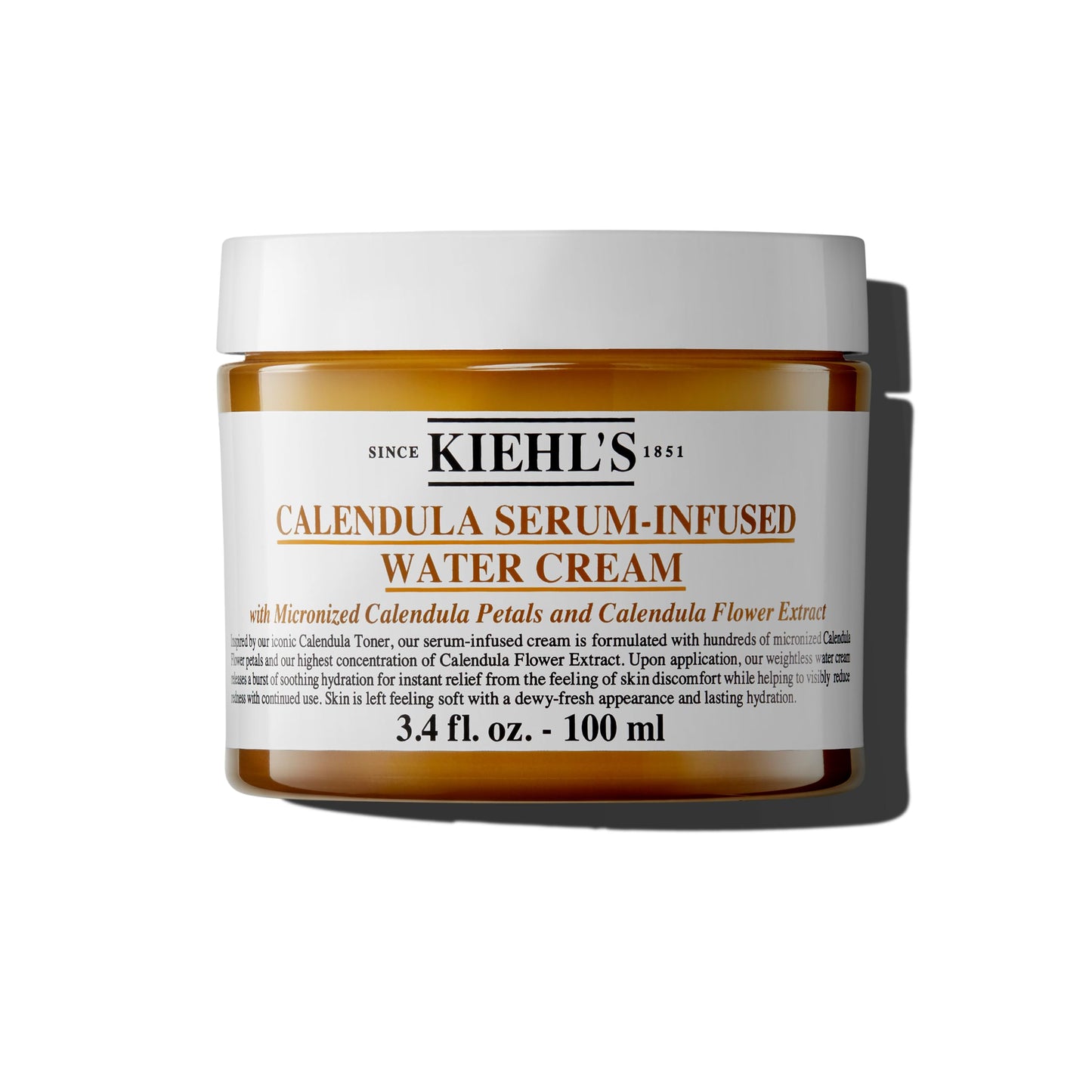 Kiehl's Calendula Serum Infused Water Cream, Soothing Gel Moisturizer for All Skin Types, Visibly Evens Skin Tone & Boosts Radiance in 1 Week, 24HR Hydration, Reduces Redness for Fresh & Radiant Skin
