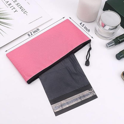 Sanitary Napkin Disposal Bags, Feminine Personal Disposal Bags, 200pcs Grey Opaque Bags and 2pcs Pink Sanitary Napkin Storage Bags for Sanitary Disposal, Tampons, Pads, and Liners