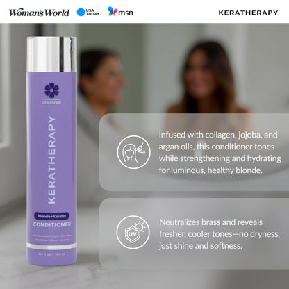 KERATHERAPY Keratin Infused Totally Blonde Violet Toning Conditioner, 10.1 fl. oz., 300 ml - Keratin Therapy Purple Conditioner for Blonde Hair, Brassy, Silver, & Highlighted - Sulfate & Paraben Free