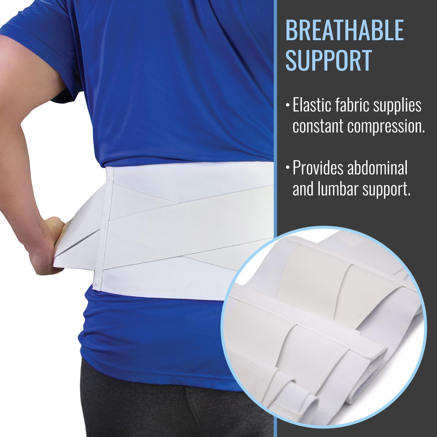 DMI Universal Elastic Back Support Brace with Crisscross Design for Extra Support, Elastic Construction Provides Consistent Compression, FSA & HSA Eligible, Adjustable from 24″ - 46″