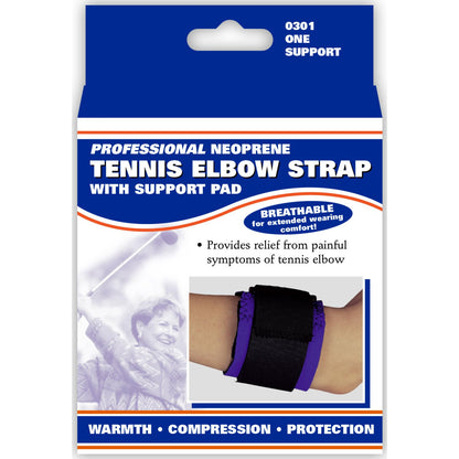 OTC Forearm Band, Compression Strap with Support Pad for Tennis Elbow, Black, Large