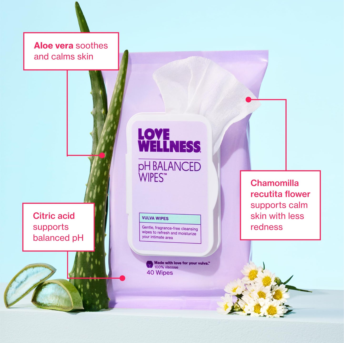 Love Wellness pH Balancing Cleanser & pH Balancing Wipes | Her Essentials Duo | On The Go Support for Her | Cleanser for Balanced pH, Intimate Health & Hygiene