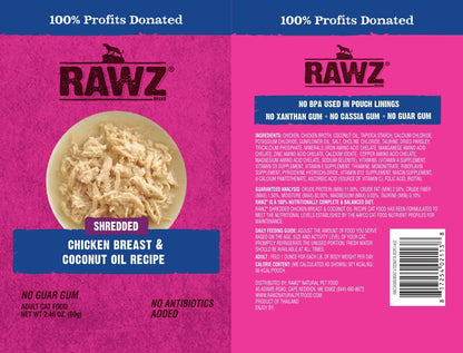 Rawz® Shredded Chicken Breast & Coconut Recipe 8/2.46 oz Pouches