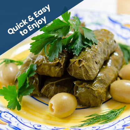 Bake and Tango - Stuffed Grape Leaves with Olive Oil, Kosher, Vegan, 14.1 oz (Pack of 3) | Gourmet Mediterranean Delight | Ready-to-Eat Vegan Snack