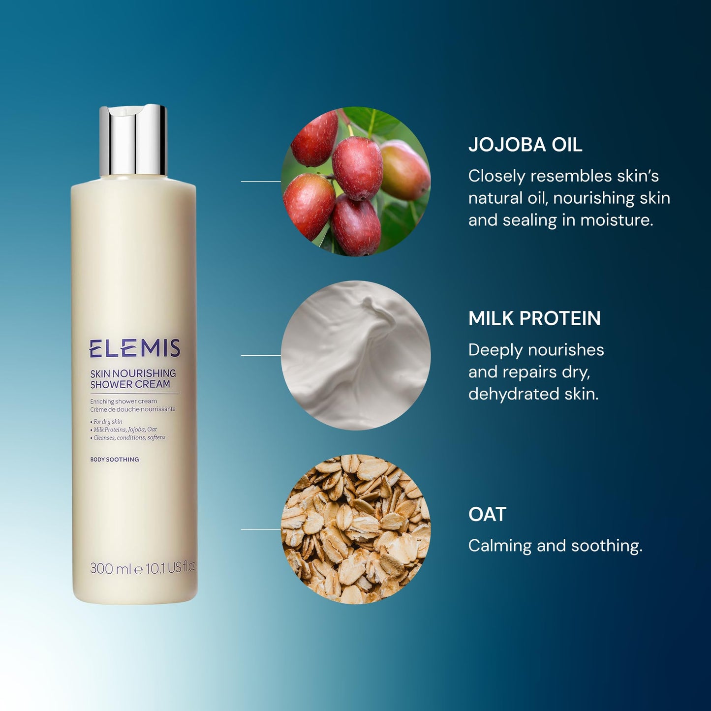 ELEMIS Skin Nourishing Shower Cream; Enriching Shower Cream, 10.1 Fl Oz