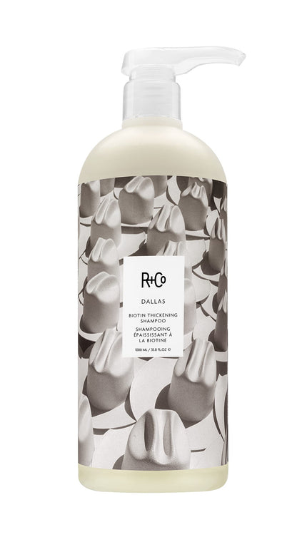 R+Co DALLAS Biotin Thickening Shampoo – Retail Liter Volumizing & Strengthening Shampoo for Fuller, Stronger Hair, All Hair Types