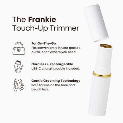 Bushbalm Touch-Up Trimmer - Painless Hair Remover for Face, Bikini, and Stray Hairs - Waterproof Cordless Rechargeable Grooming Tool with LED Light - Frankie