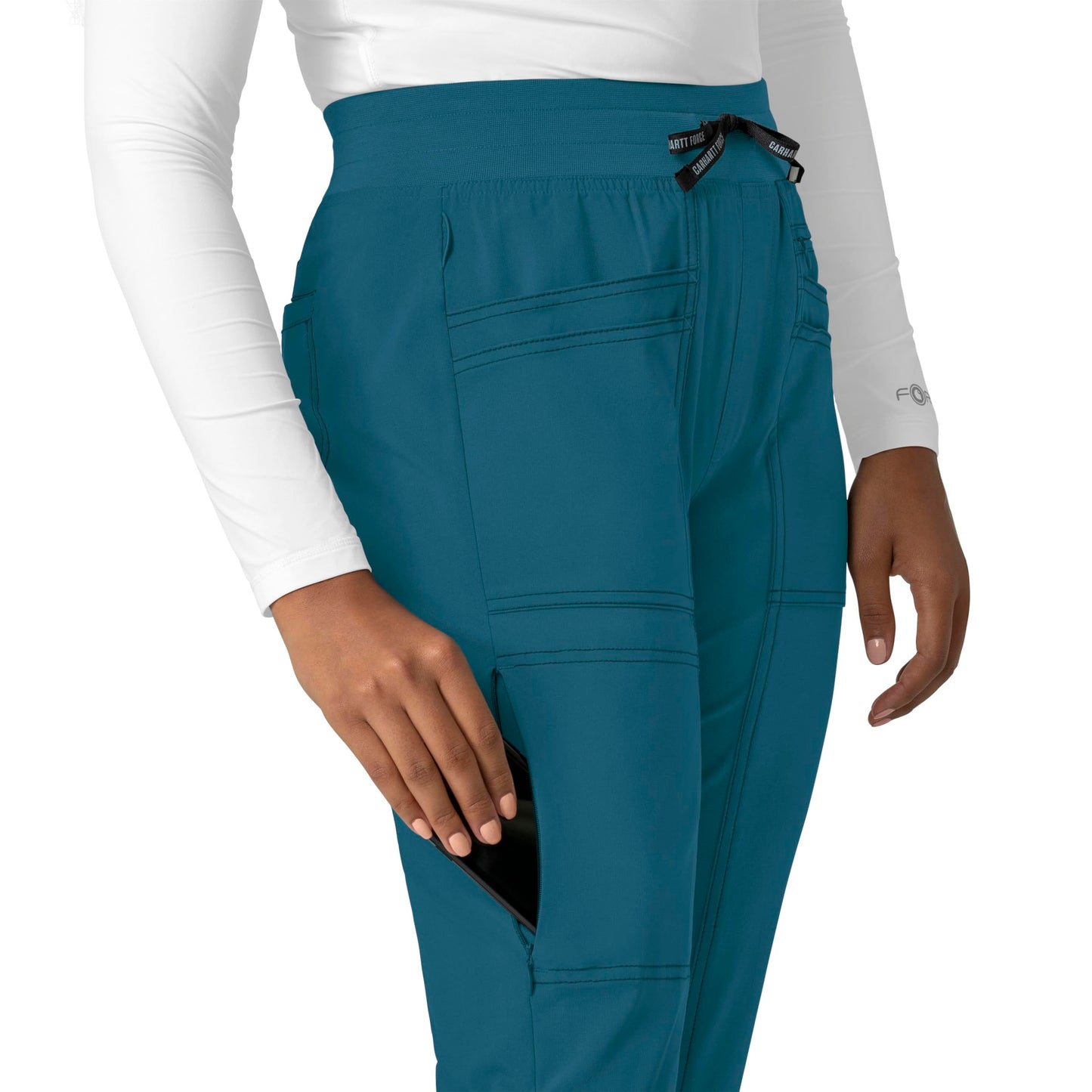Carhartt Cross-Flex Scrubs for Women, Slim Leg Scrub Pant - Caribbean Blue, XS Petite
