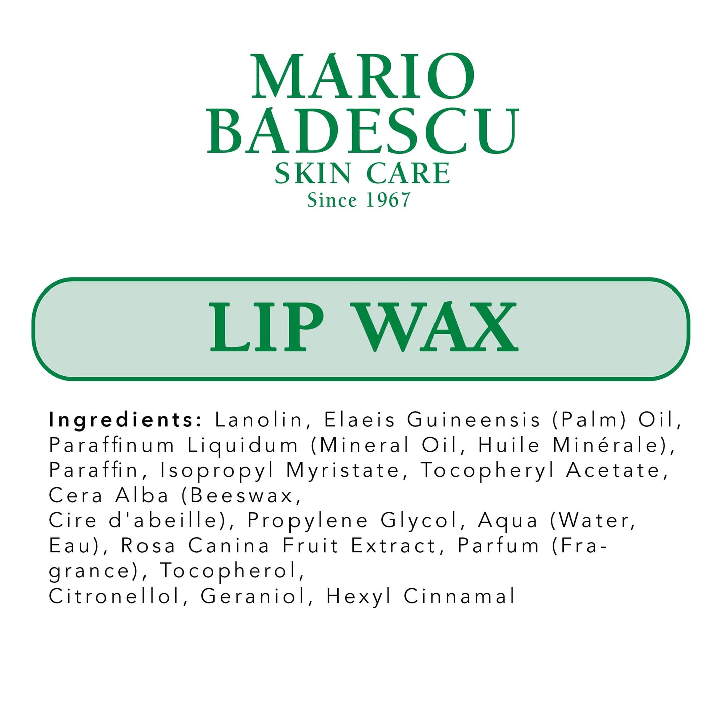Mario Badescu Lip Wax with Rosehip and Vitamin E Oils, Lightweight and Antioxidant Rich Moisturizer for Dry Lips, Non-Greasy and Non-Sticky Hydrating Balm