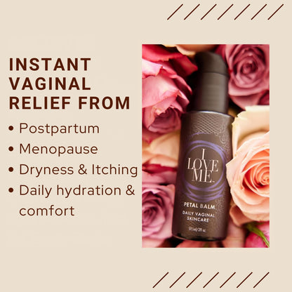 Petal Balm Daily Vaginal Skincare - Vulva Balm for Vaginal Dryness & Itching - Clinically Tested Hormone-Free Natural Vaginal Moisturizer for Sensitive Vulvar Skin - Intimate Feminine Care - 2Fl Oz