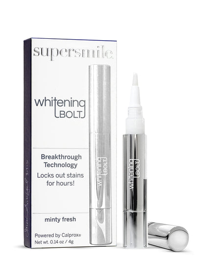Supersmile Whitening Bolt - Teeth Whitening Pen - Stain Remover & Teeth Whitener w/Sealant Protector - Minty Fresh