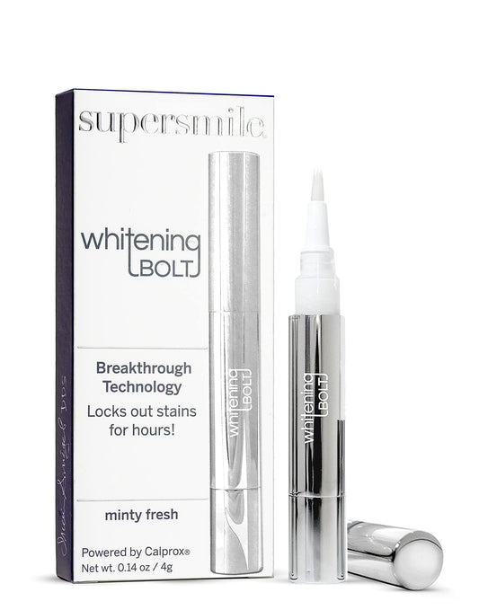 Supersmile Whitening Bolt - Teeth Whitening Pen - Stain Remover & Teeth Whitener w/Sealant Protector - Minty Fresh