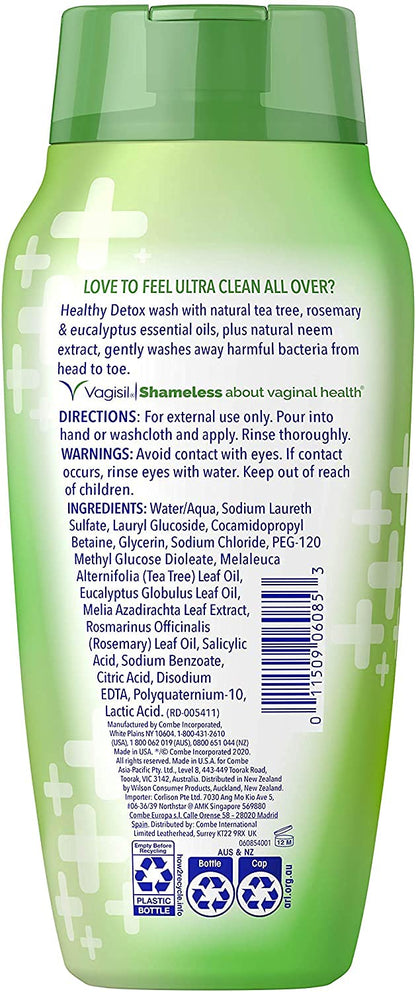 Vagisil Feminine Wash for Intimate Area Hygiene, Healthy Detox, All Over Body Wash for Women, Gynecologist Tested, Hypoallergenic and pH Balanced, 12 Fl Oz (Pack of 3)