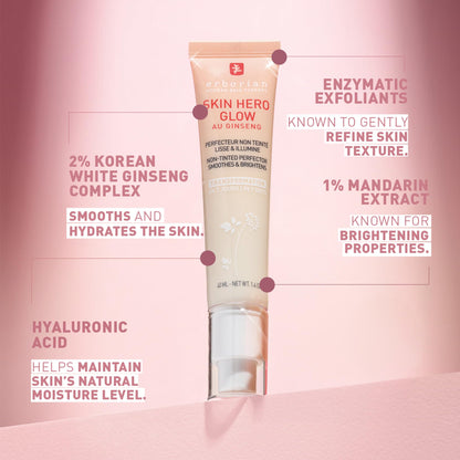 Erborian Skin Hero Glow, Non-Tinted Bare Perfector, Illuminates, Highlights, Hydrates, Smooths for Natural Radiant, Glass, Dewey Look, Korean Skincare