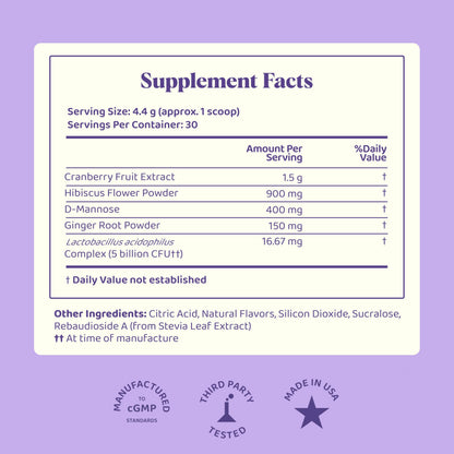 JoySpring pH Balance Vaginal Probiotic Powder for Women | Lactobacillus Acidophilus + D-Mannose with Cranberry Supplement | Supports Vaginal Flora, Freshness & Urinary Tract Health