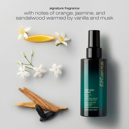 Shu Uemura Ultimate Reset Extreme Repair Hair Serum - Repairing Night Serum, Softens, Smooths, and Adds Shine, Prevents Breakage and Split Ends, With Japanese Rice Extract, For Dry and Damaged Hair
