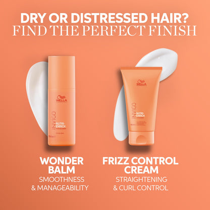 Wella Professionals Invigo Nutri-Enrich Frizz Control Cream with Goji Berry | For Dry or Stressed Hair | Deep Nourishment, Smoothness & Anti-Frizz Styling Cream | 5.07 oz