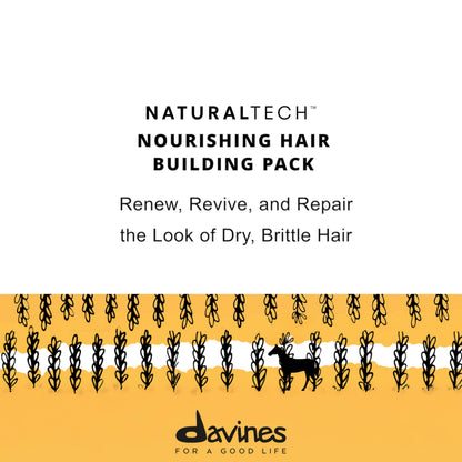 Davines Naturaltech Nourishing Hair Building Pak, Restructuring & Hydrating for Dry & Damaged Hair - With Vegetal Keratin - Deep Repair Mask for Damaged Strands, 8.45 Fl Oz