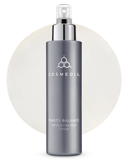 COSMEDIX Purity Balance Exfoliating Prep Face Toner - Hydrating Facial Toner for Acne-Prone Skin, Fine Lines & Wrinkles - Deep Cleansing Skin Care for Brighter & Fresh-Looking Skin, Gluten Free