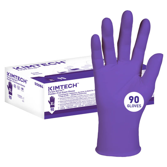 Kimtech™ Purple Nitrile™ Exam Gloves (55084), 5.9 Mil, Ambidextrous, 9.5”, X-Large, 90 Nitrile Gloves/Box