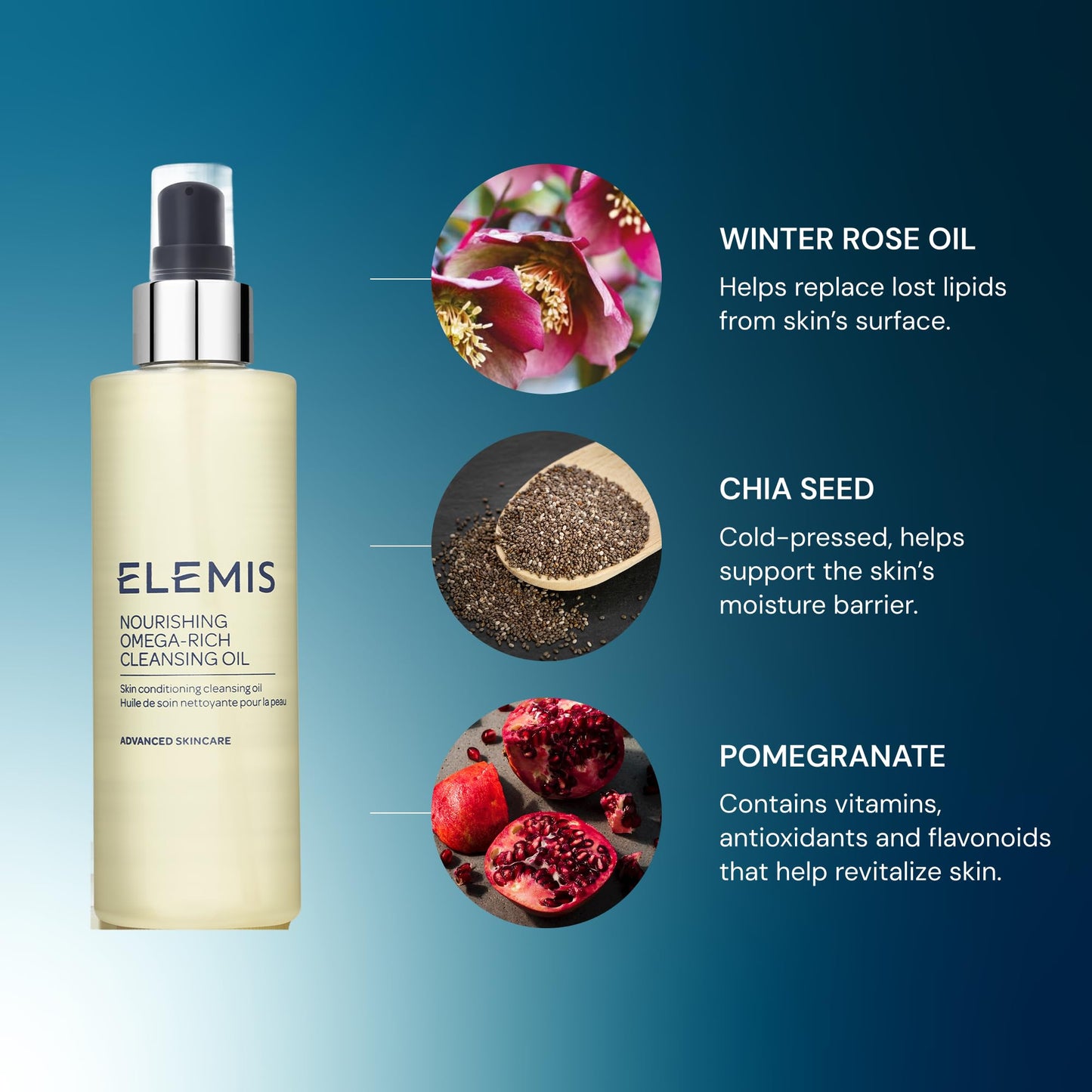 ELEMIS Nourishing Omega-Rich Cleansing Oil; Skin Conditioning Cleansing Oil, 6.5 Fl Oz