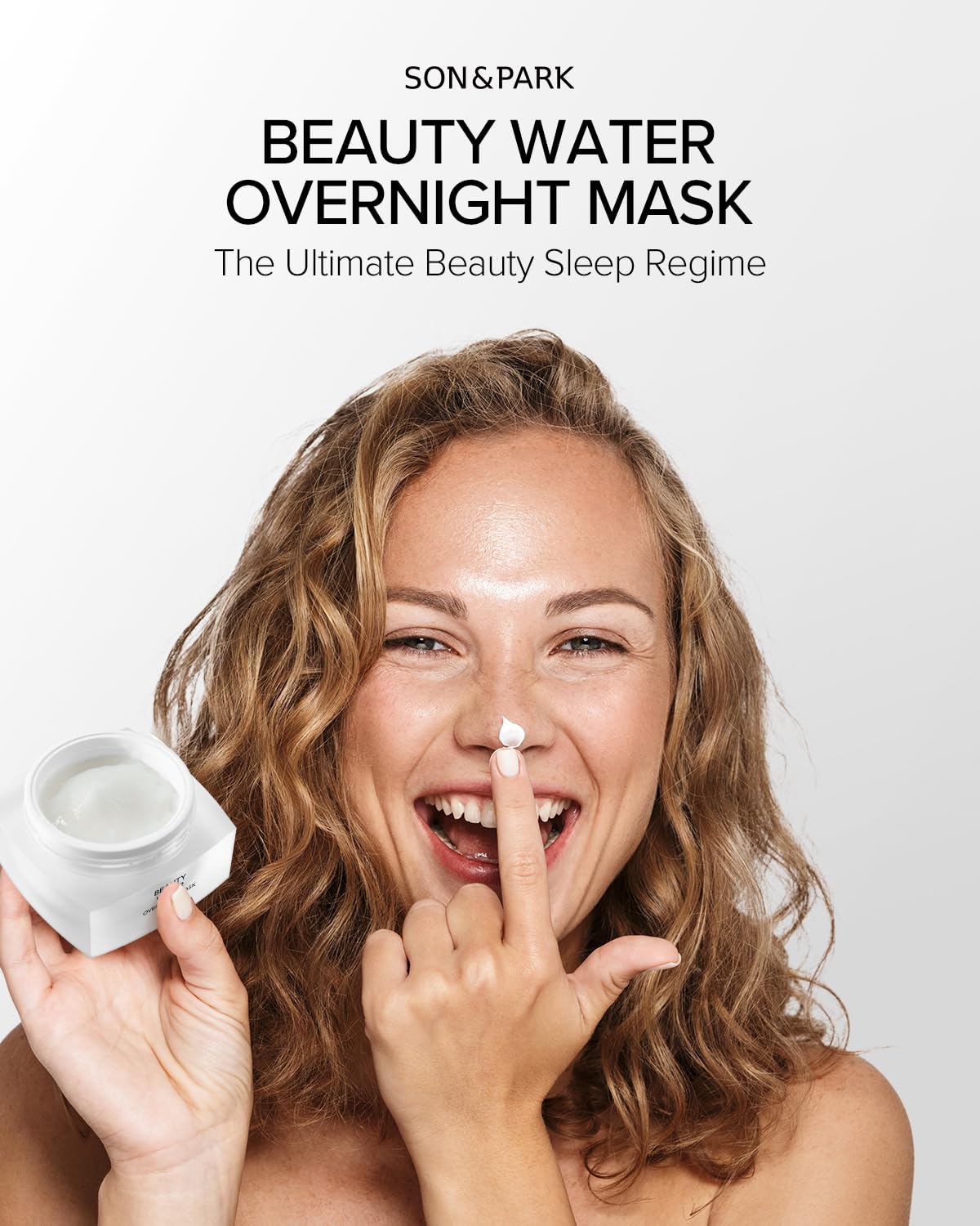 SON&PARK Overnight Sleeping Cream Hydration Balm Mask with Rose Water Beauty water & BHA Complex, Essential Oil to Hydrate, Boost Skin Barrier, and Calming Break Out