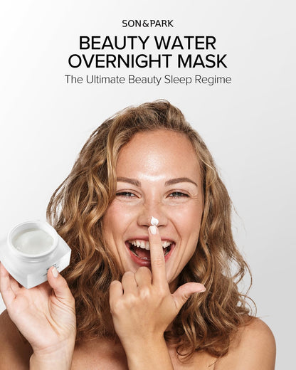 SON&PARK Overnight Sleeping Cream Hydration Balm Mask with Rose Water Beauty water & BHA Complex, Essential Oil to Hydrate, Boost Skin Barrier, and Calming Break Out