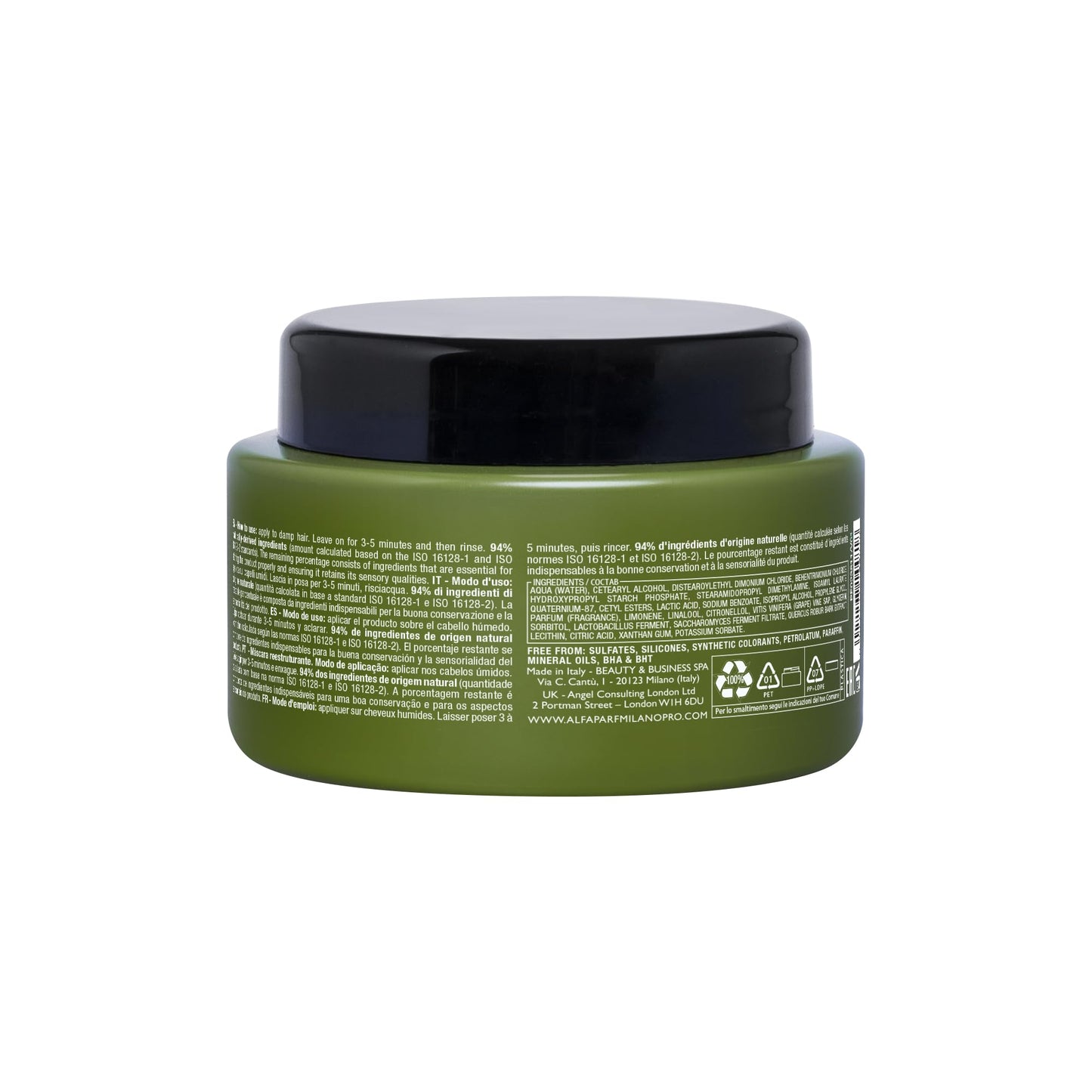 ALFAPARF MILANO Benvoleo Recovery Mask for Damaged Hair - Clean, Vegan, Sustainable Hair Care - Repairs, Reconstructs, Protects - Paraffin Free - Natural Ingredients - 8.45 FL. Oz.
