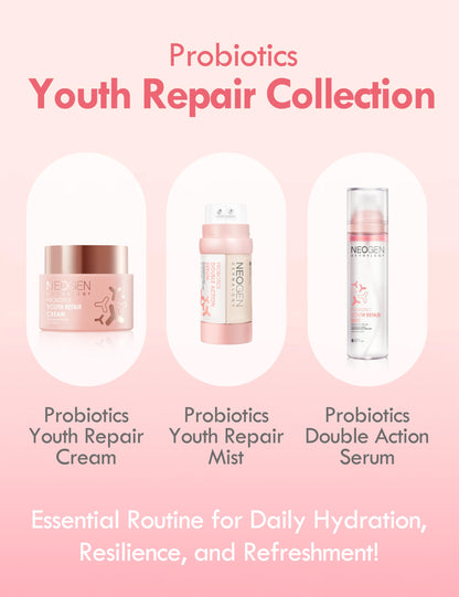 Neogen Dermalogy Probiotics Youth Repair Skin Cream Face Lotion w/Superprobiotics, Collagen & 11 Peptides Skin Repair Cream 1.76 oz