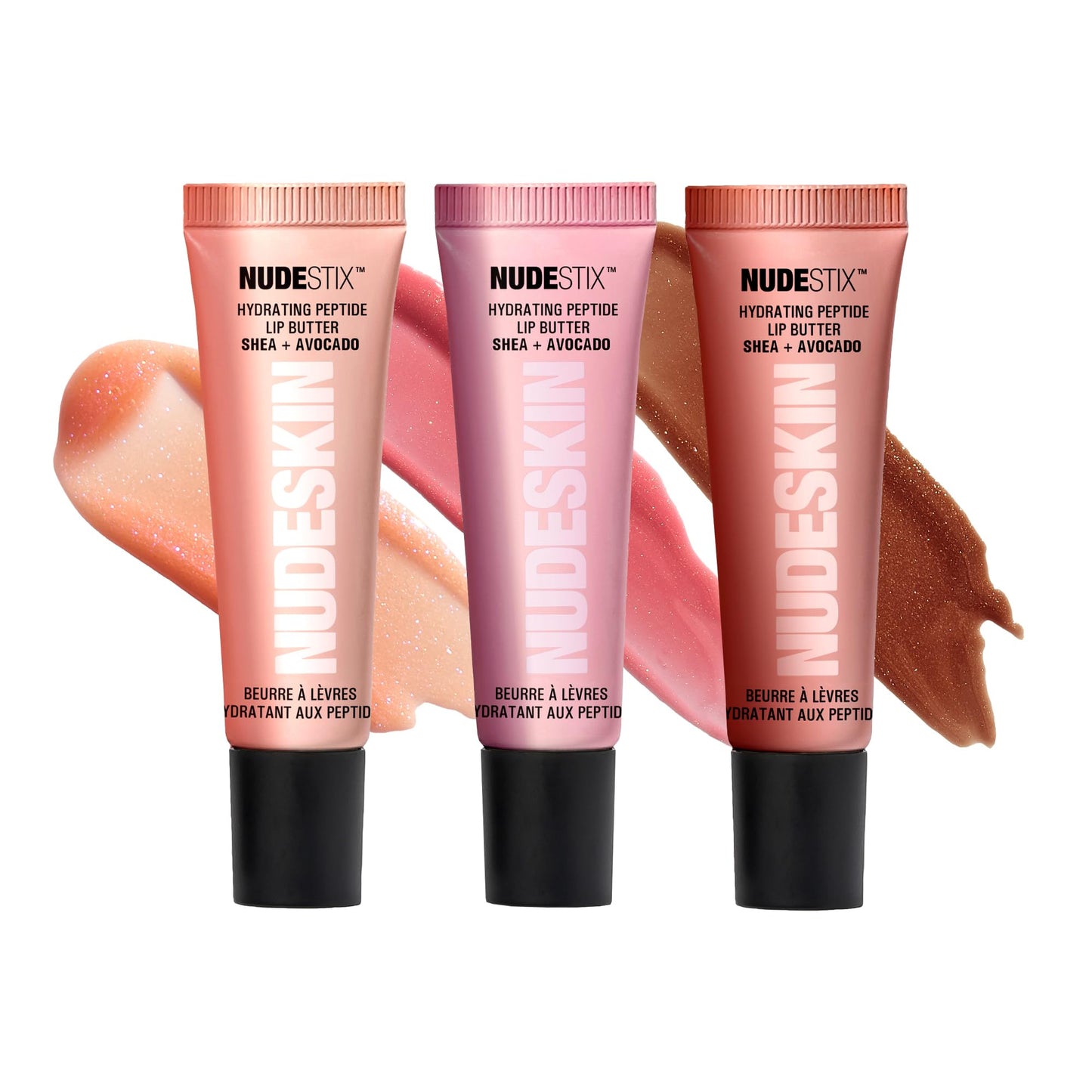 Nudestix Hydrating Peptide Lip Butter – Glossy Lip Balm with Avocado, Shea Butter & 2% Peptides for Hydration & Plumping | Clean, Vegan & Cruelty-Free