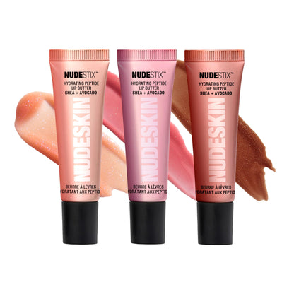 Nudestix Hydrating Peptide Lip Butter – Glossy Lip Balm with Avocado, Shea Butter & 2% Peptides for Hydration & Plumping | Clean, Vegan & Cruelty-Free