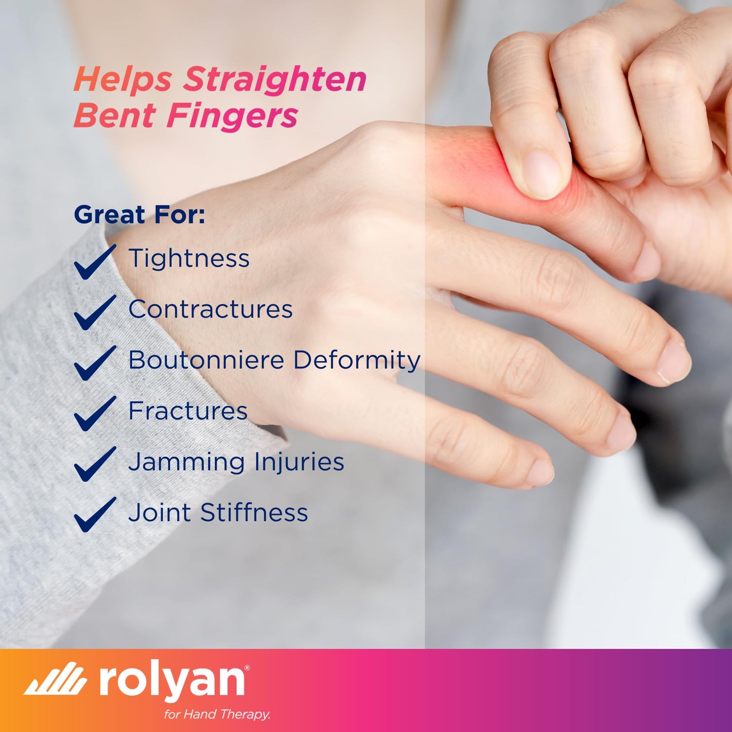 Rolyan Sof-Stretch Extension Splint, 5-Pack, Small, White, Finger Brace with Adjustable Fit, Lightweight & Latex-Free Support for PIP Joint Extension, Boutonniere Deformity & Edema, Hand Washable