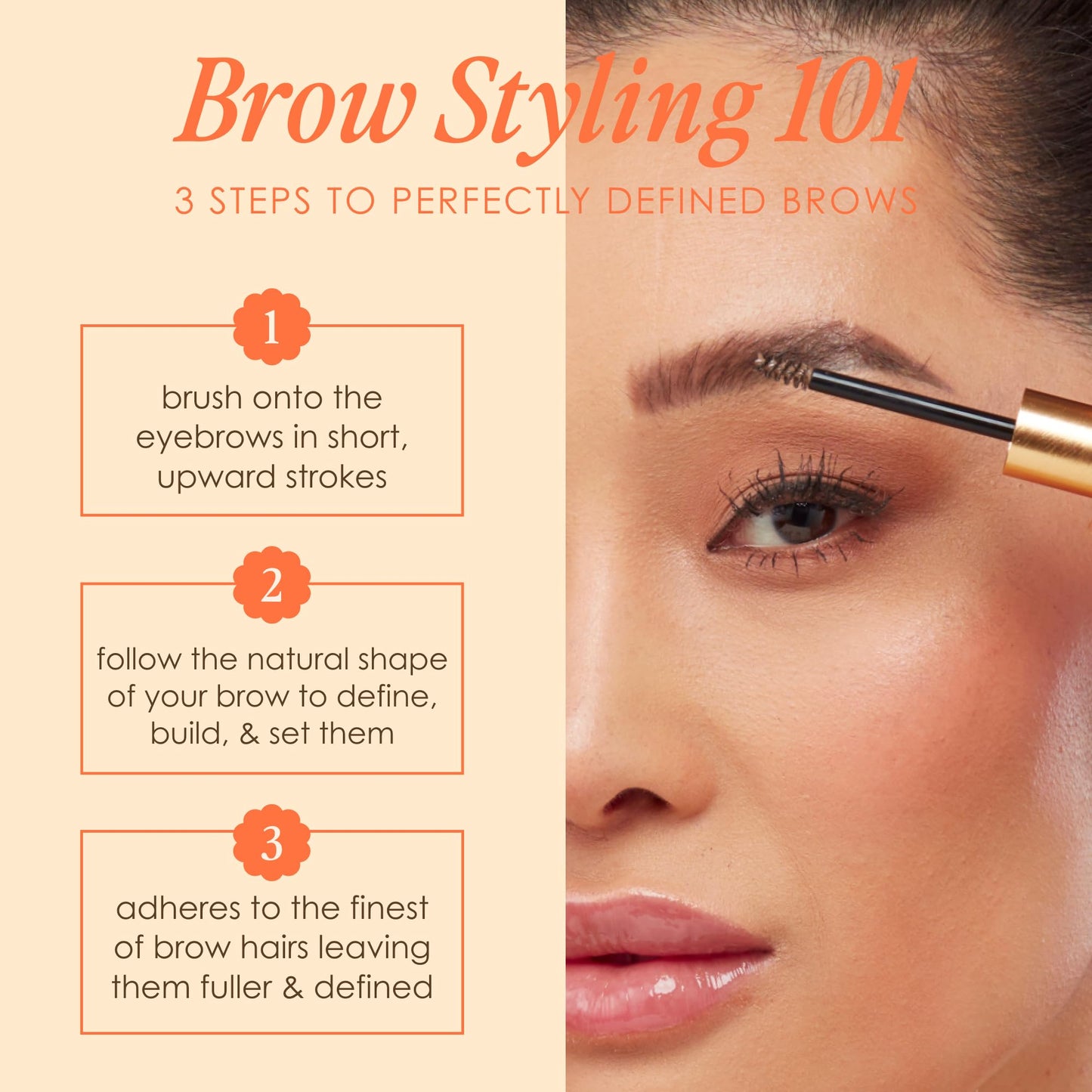 Grande Cosmetics GrandeBROW-FILL Volumizing Brow Gel, Tinted or Clear Eyebrow Mascara, Soft Flexible Hold, Water Resistant