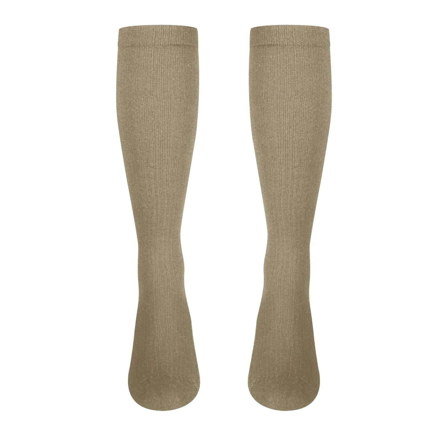 NuVein Women's Compression Socks, 15-20 mmHg Support, Casual Cushion Foot Style, Knee High, Closed Toe, Tan, Medium