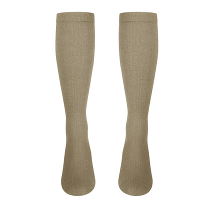NuVein Women's Compression Socks, 15-20 mmHg Support, Casual Cushion Foot Style, Knee High, Closed Toe, Tan, Medium