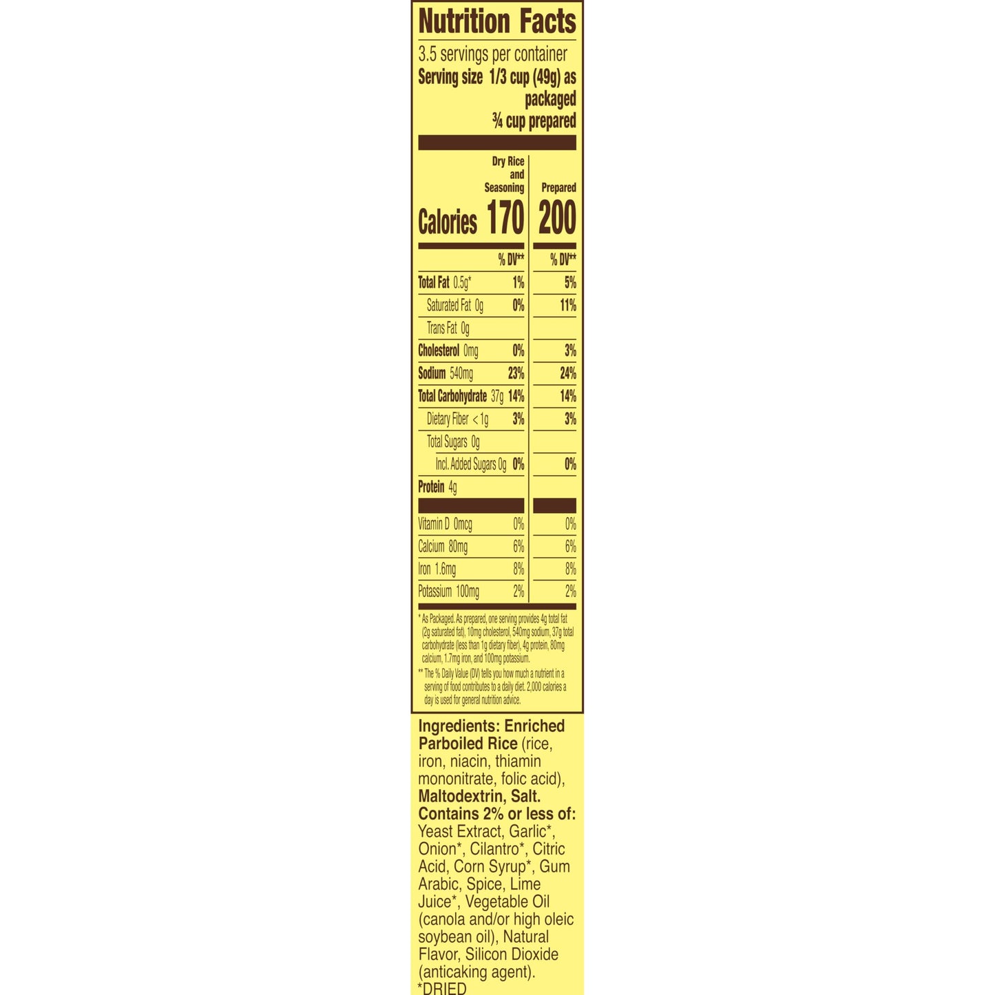 Old El Paso Cilantro Lime Seasoned Rice, Side Dish, 6.2 oz