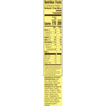 Old El Paso Cilantro Lime Seasoned Rice, Side Dish, 6.2 oz