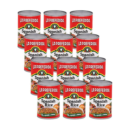La Preferida Canned Spanish Rice (Bold Flavor from Bell Pepper, Onion & Tomato) No Artificial Colors or Preservatives. Easy Mexican Side Dish, Ready in Minutes, 15oz. (Pack of 12)