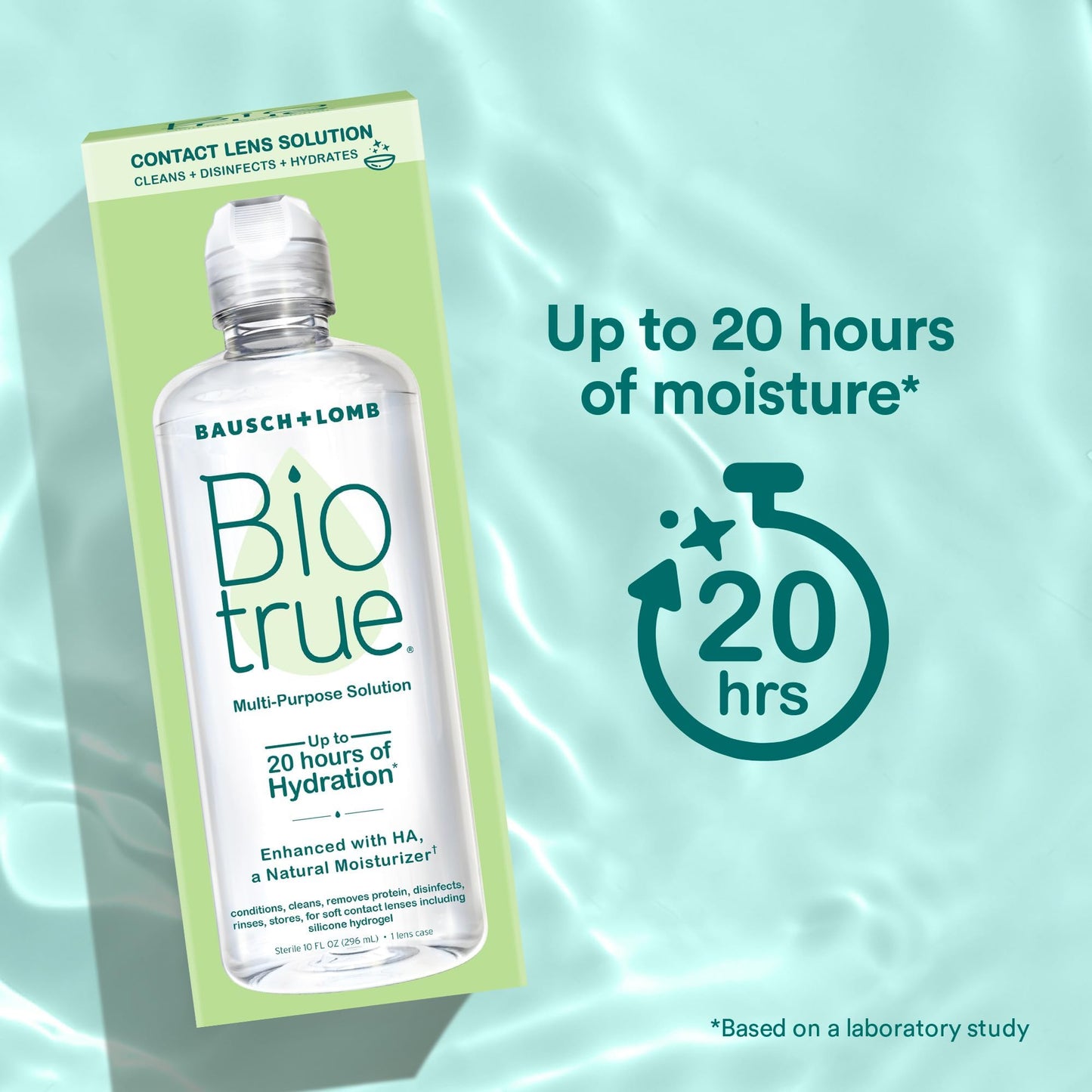 Biotrue Contact Solution, Multi-Purpose Solution with Lens Case, Cleans, Conditions, Hydrates, Disinfects, Removes Protein, Dirt & Debris, Contact Lens Cleaner & Storage, 10 Fl Oz (Pack of 2)