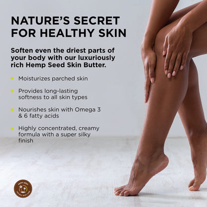 Hemp Seed Skin Butter, Sunsational - 8 oz. - Total Body Moisturizer - Hemp Seed Oil, Jojoba Oil, Shea Butter - Vegan & Cruelty Free