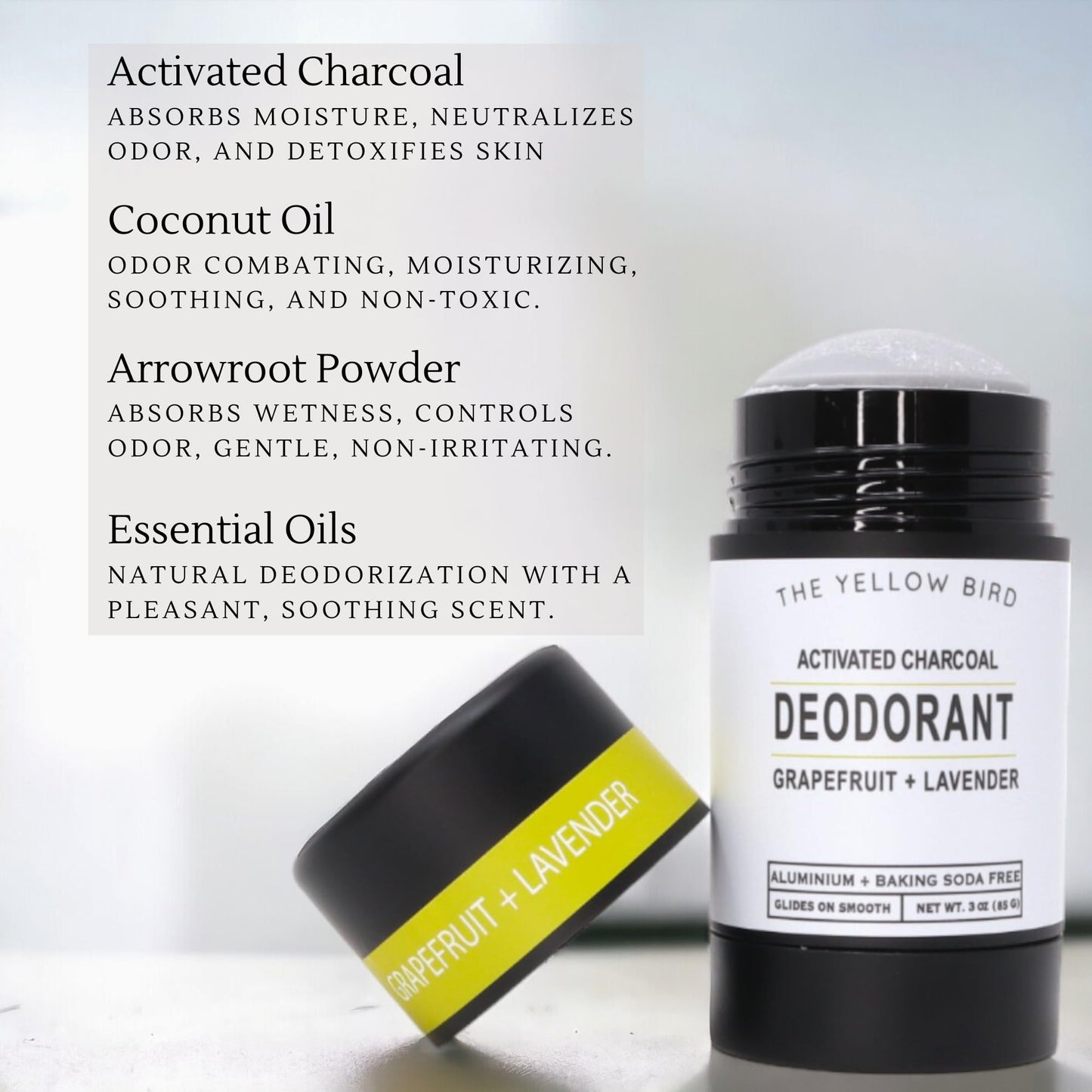 Magnesium Deodorant for Men & Women - Natural, USA Made, Aluminum & Baking Soda Free Deodorant. Long Lasting Protection for Sensitive Skin. Includes Charcoal, Essential Oils, and Organic Ingredients