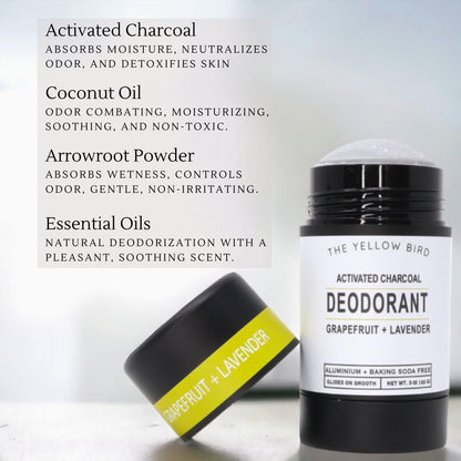 Magnesium Deodorant for Men & Women - Natural, USA Made, Aluminum & Baking Soda Free Deodorant. Long Lasting Protection for Sensitive Skin. Includes Charcoal, Essential Oils, and Organic Ingredients