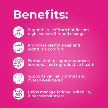 ZENZSUAL Bye Bye Menopause with Melatonin – Natural Menopause Support for Women – Hot Flashes, Night Sweats, Hormone Balance & Restful Sleep – Vegan, Estrogen-Free Menopause Supplement – 60 Capsules